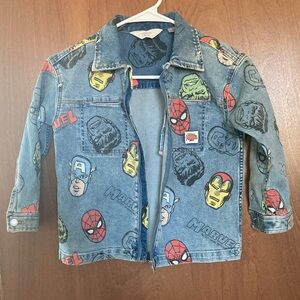 Marvel Kids Jean Jacket - Blue with Red, Green, and Yellow Accents